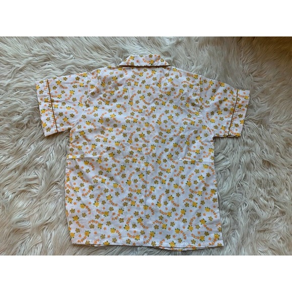 vintage Sheila Anne Floral patten sleep top Button Up retro EUC USA made - Picture 4 of 6